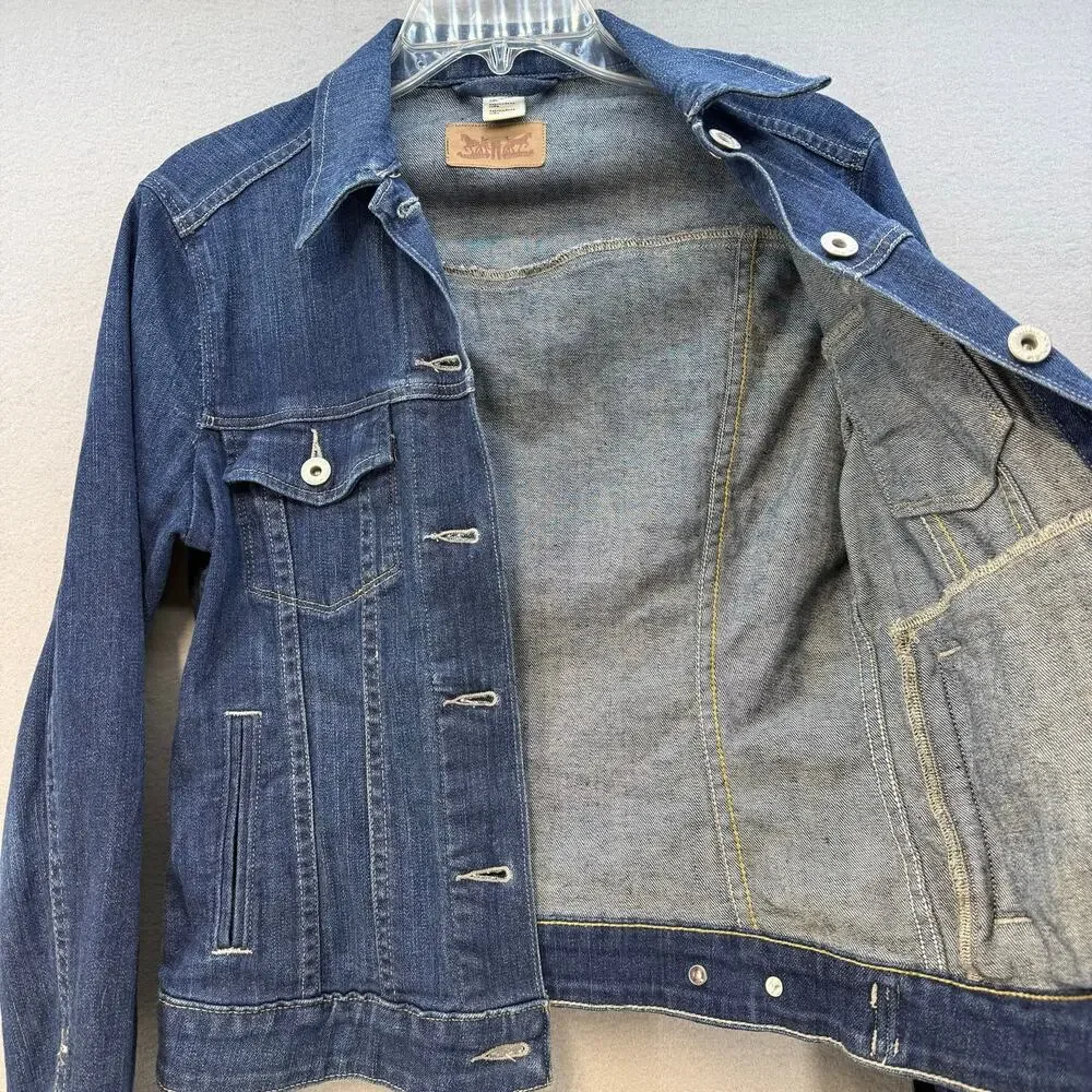 Levi's Denim Jacket Women's S Blue Stretch Trucker Jacket Summer Jacket - Picture 7 of 13